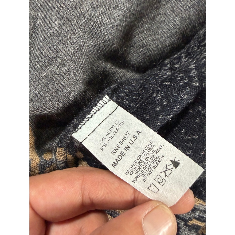 Bear Ridge Outfitters Fleece Jacket Mens XL Gray NEW Horse Graphic Faux Fur Zip - Picture 4 of 8